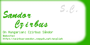sandor czirbus business card